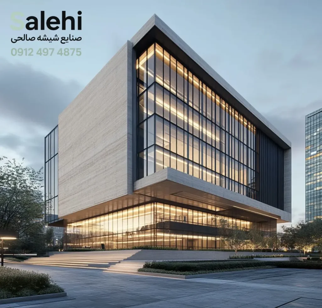 ترکیب شیشه و بتن در نما