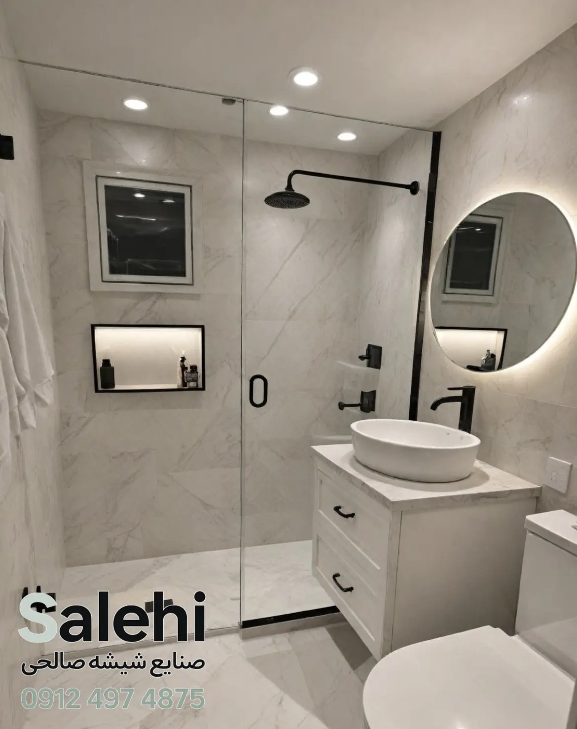 کابین دوش بدون فریم