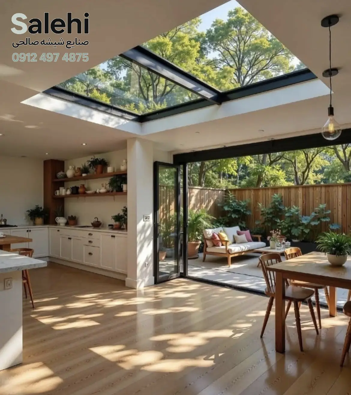 سقف شیشه ای در خانه ویلایی